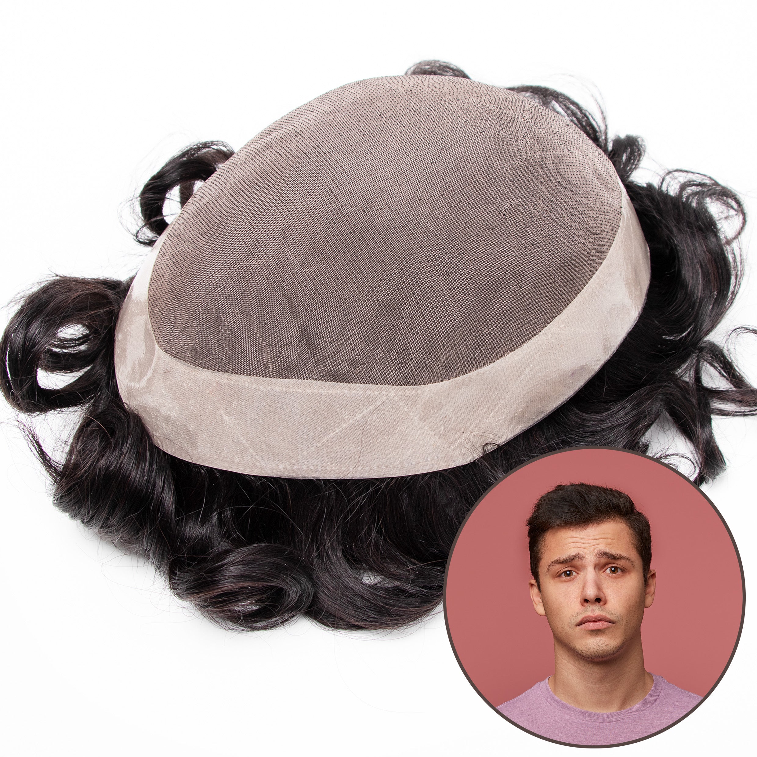 GEXWIGS Fine Mono With PU Toupee Human Hair Replacement Hair Piece | FINEMONO.