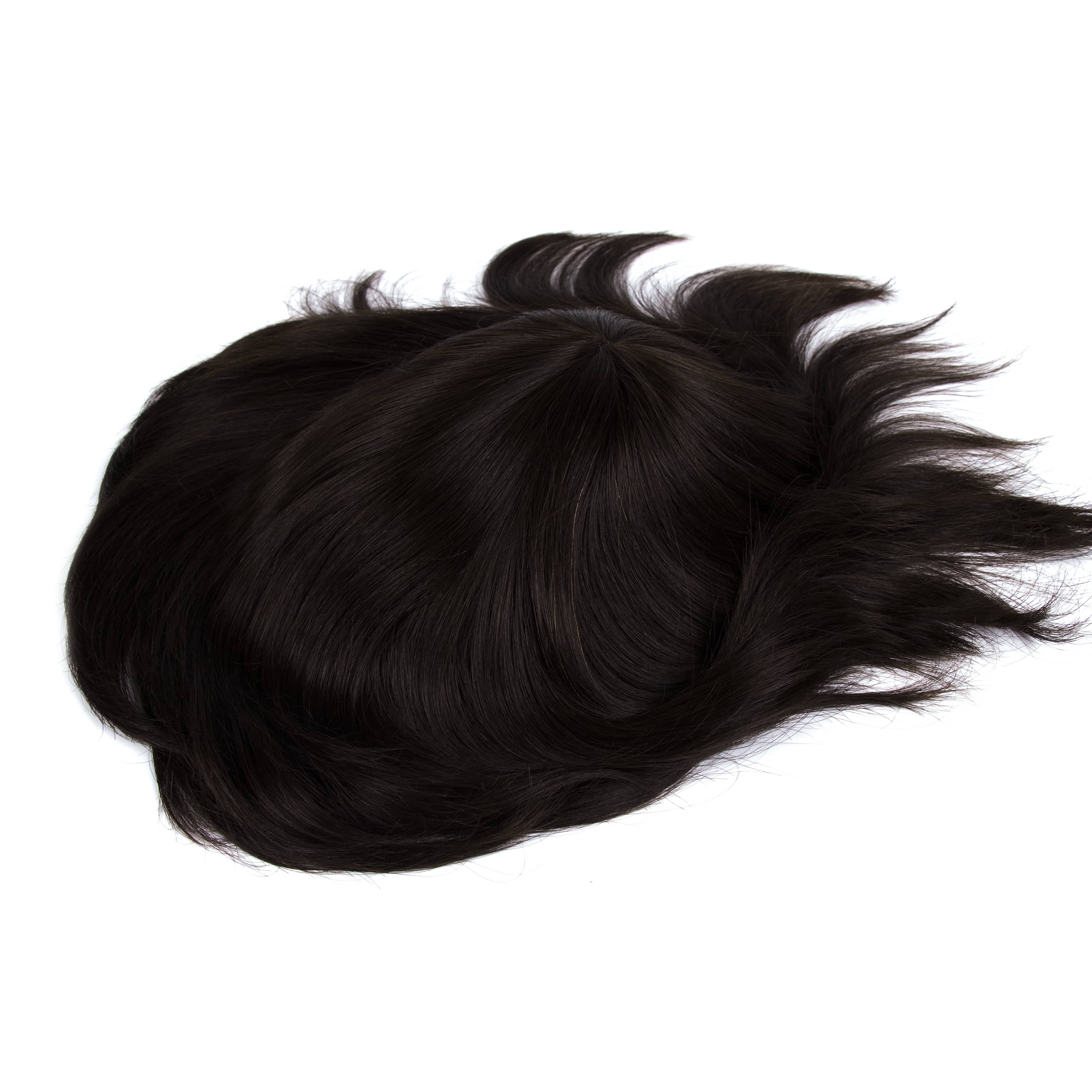GEXWIGS 8 inch Thin Skin Injected Hair Wigs for Men European Hair