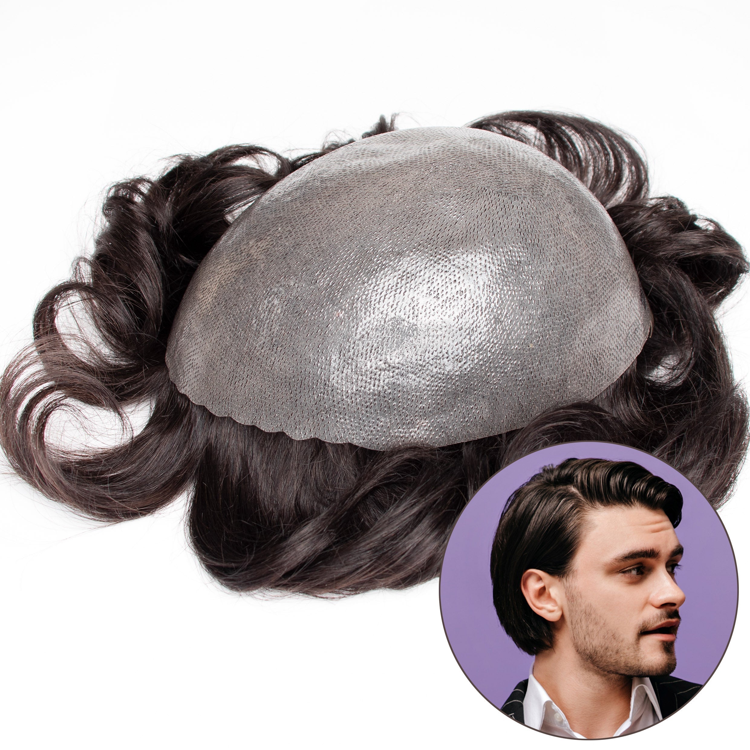 GEXWIGS 0.1-0.12mm Thin Skin Toupee Durable Scalloped Front | SKIN.
