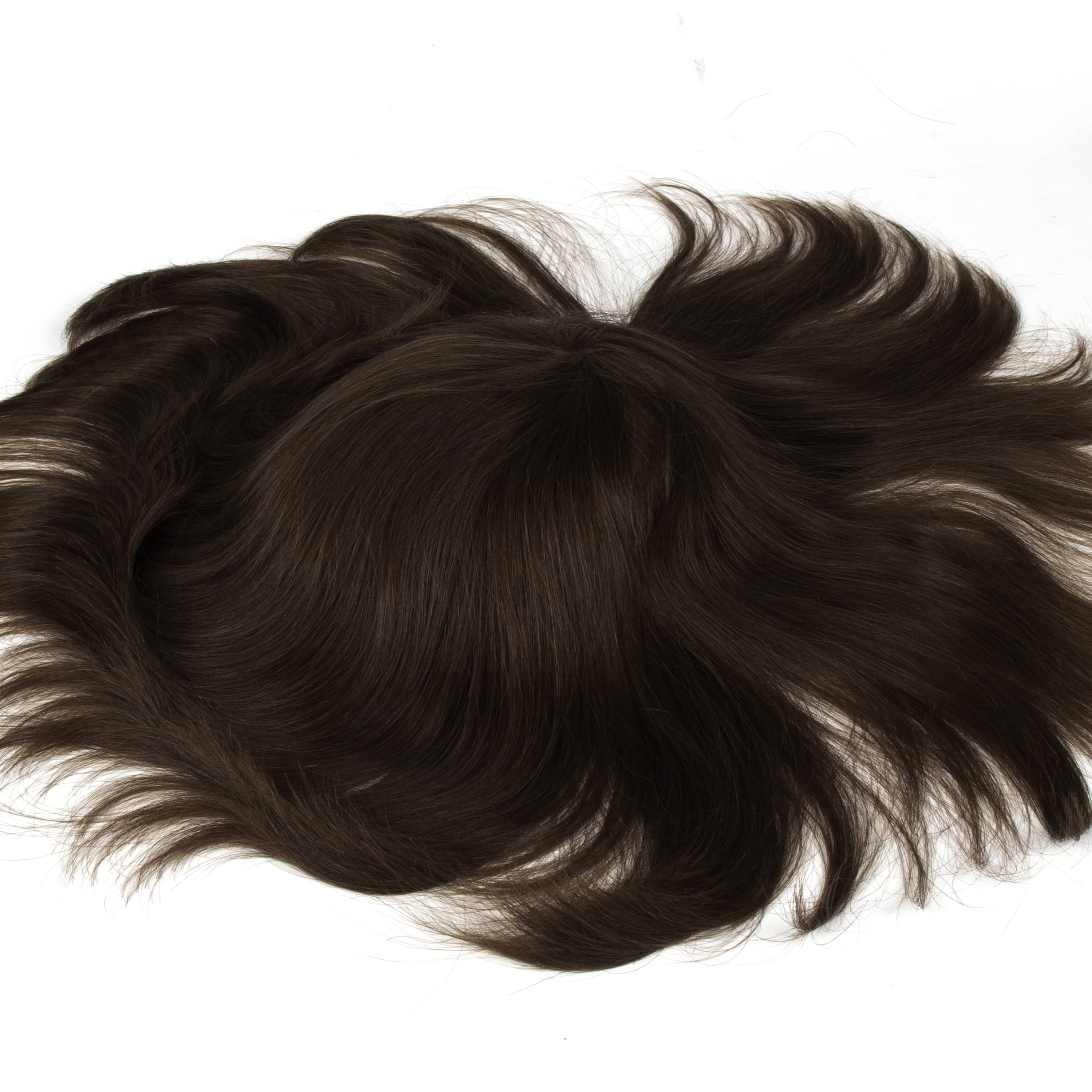 GEXWIGS 8 inch Thin Skin Injected Hair Wigs for Men European Hair