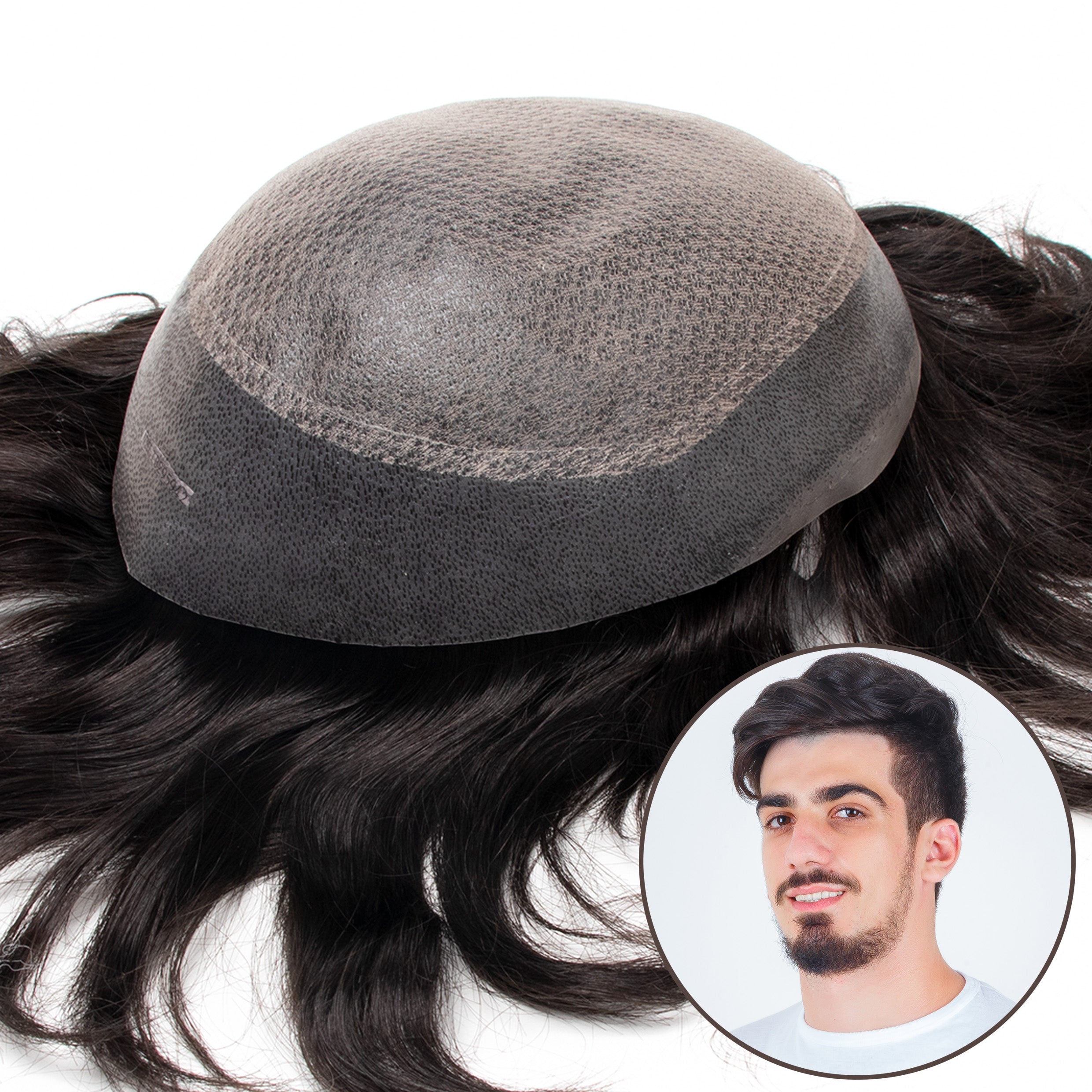 GEXWIGS M-Lace Men's Hairpiece Injection Skin Diamond Lace Center Toupee | M-Lace.