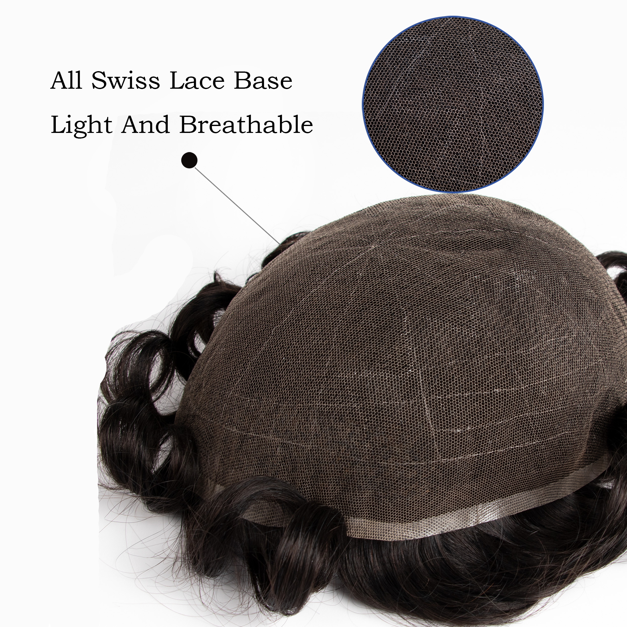 GEXWIGS Mens Toupee Hairpiece Swiss Lace Hair Systems Bleached Knots | SwissLace.